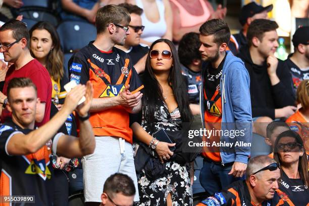 Fans of Castleford Tigers during the Betfred Super League match between Hull FC and Castleford Tigers at KCOM Stadium on May 5, 2018 in Hull, England.