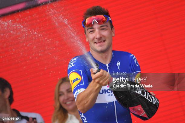 Podium / Elia Viviani of Italy and Team Quick-Step Floors / Celebration / Champagne / during the 101th Tour of Italy 2018, Stage 2 a 167km stage from...