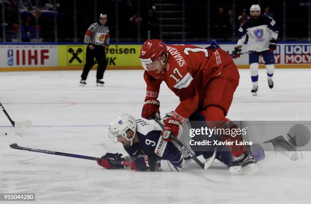 Damien Fleury of France in action during the 2018 IIHF Ice Hockey World Championship Group A between France and Belarus at Royal Arena on May 5, 2018...