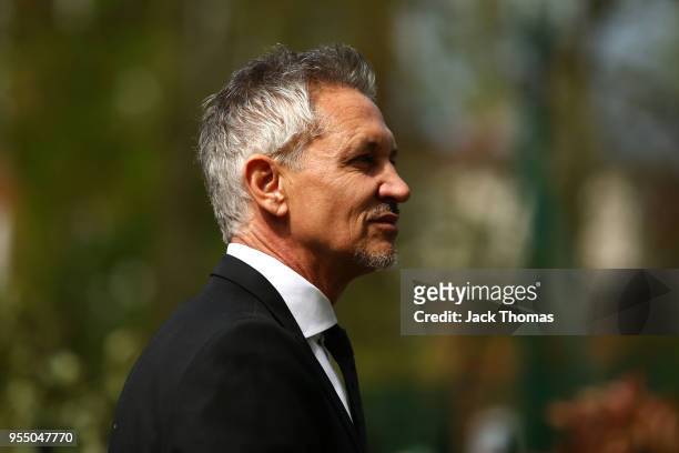 Gary Lineker attends memorial held for Ray Wilkins at St Luke's & Christ Church on May 1, 2018 in London, England.