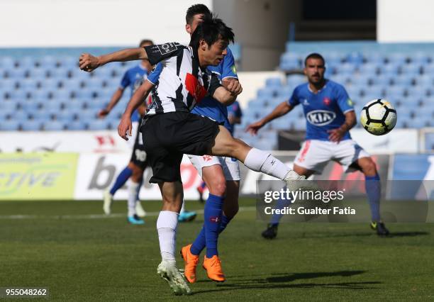 Portimonense SC forward Shoya Nakajima from Japan in action during the Primeira Liga match between CF Os Belenenses and Portimonense SC at Estadio do...