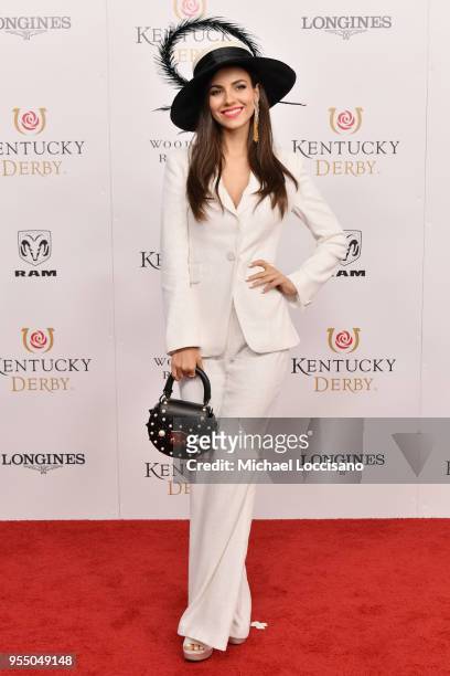 Actress Victoria Justice attends Kentucky Derby 144 on May 5, 2018 in Louisville, Kentucky.
