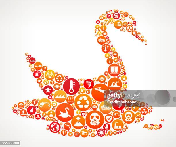bird in oil leak climate change vector icon pattern - ocean garbage stock illustrations