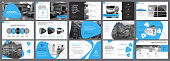 Blue, white and black infographic elements for presentation