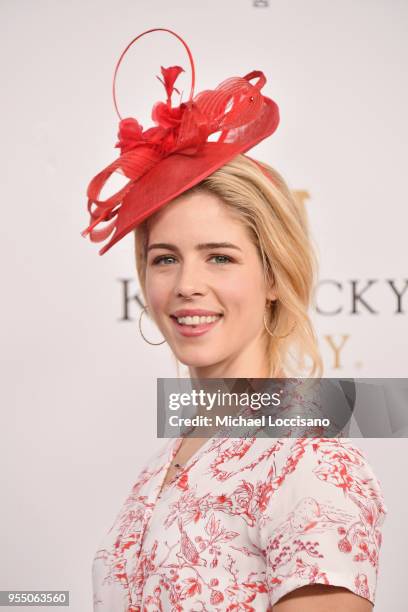 Actress Emily Bett Rickards attends Kentucky Derby 144 on May 5, 2018 in Louisville, Kentucky.