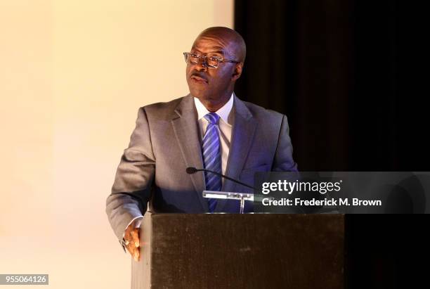 Courtney B. Vance speaks onstage at the 2018 Film In California Conference at Los Angeles Center Studios on May 5, 2018 in Los Angeles, California.