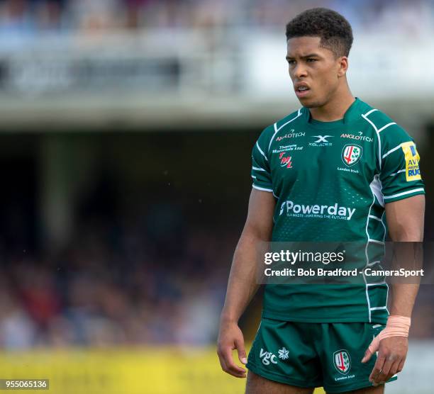 London Irish's Ben Loader during the Aviva Premiership match between Bath Rugby and London Irish at Recreation Ground on May 5, 2018 in Bath, England.