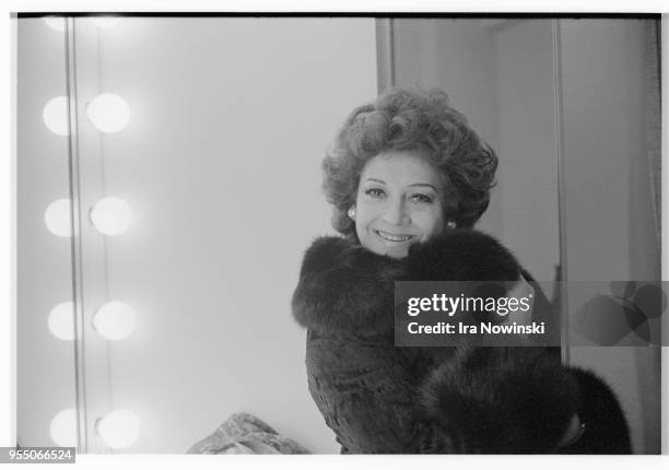 Portrait of fiorenza cossotto, Opera singer backstage at Giuseppe Verdi's Il Trovatore San Francisco, California, USA.