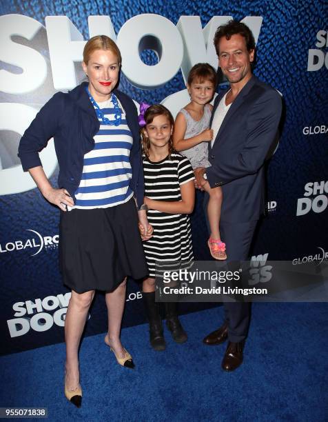 Actors Alice Evans and Ioan Gruffudd and daughters attend the premiere of Global Road Entertainment's "Show Dogs" at TCL Chinese 6 Theatres on May 5,...