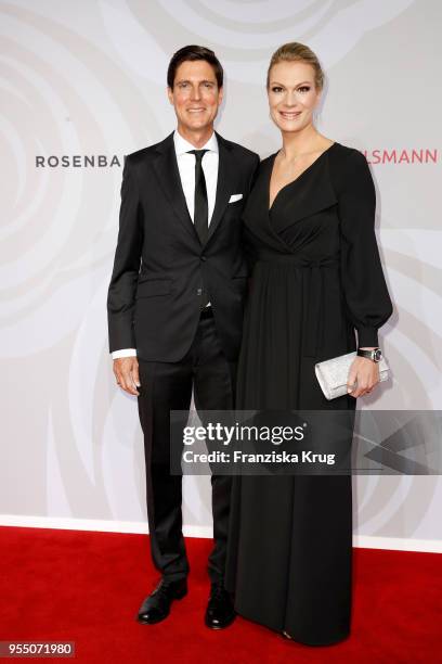 Maria Hoefl-Riesch wearing a dress by Minx and Marcus Hoefl attend the Rosenball charity event at Hotel Intercontinental on May 5, 2018 in Berlin,...