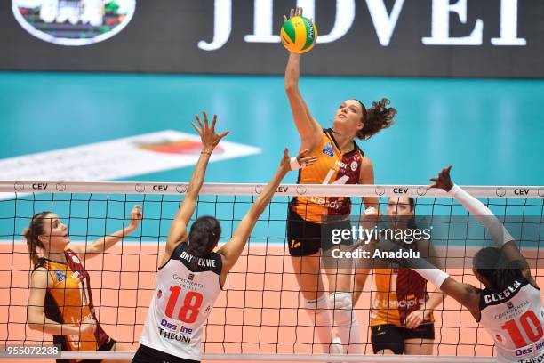 Galatasaray Istanbul's Hristina Ruseva in action during Semifinal 2 between CS Volei Alba Blaj and Galatasaray Istanbul for the CEV Volleyball...