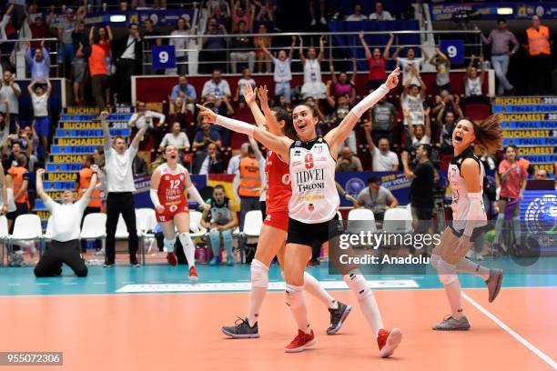 Volei Alba Blaj's Aleksandra Crncevic gestures during Semifinal 2 between CS Volei Alba Blaj and Galatasaray Istanbul for the CEV Volleyball...