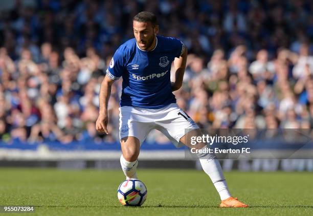 Cenk Tosun of Everton in action during the Premier League match between Everton and Southampton at Goodison Park on May 5, 2018 in Liverpool, England.