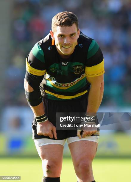 George North of Northampton Saints during the Aviva Premiership match between Northampton Saints and Worcester Warriors at Franklin's Gardens on May...