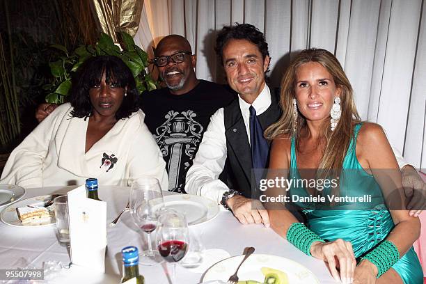 La Tanya Richardson Jackson, Samuel L. Jackson, Giulio Base and Tiziana Rocca attend the fourth day of the 14th Annual Capri Hollywood International...