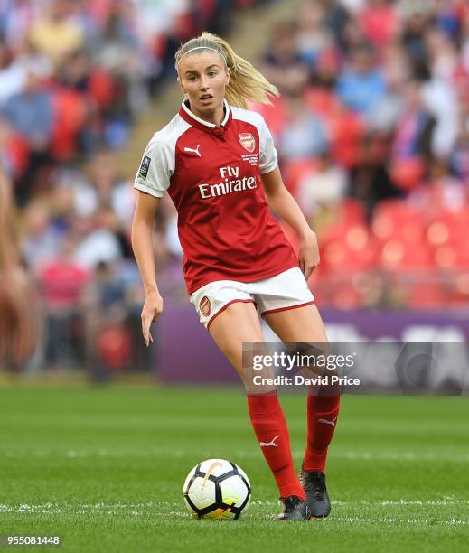 Leah Williamson of Arsenal during the match between Arsenal Women and Chelsea Ladies at Wembley Stadium on May 5, 2018 in London, England.