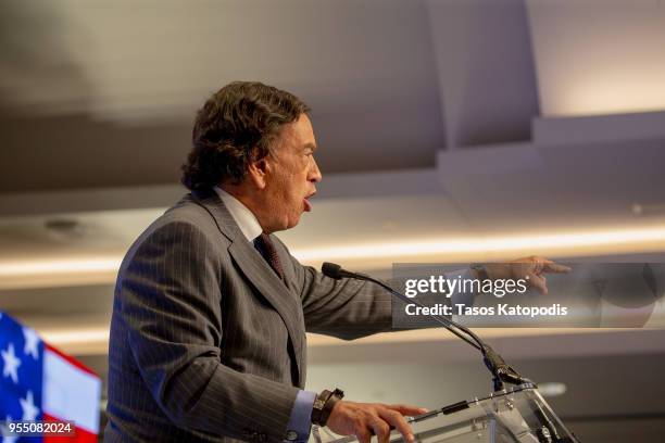 Former Governor of New Mexico Bill Richardson speaks at the Conference on Iran on May 5, 2018 in Washington, DC. Over one thousand delegates from...