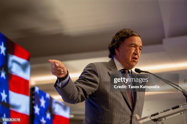 Former Governor of New Mexico Bill Richardson speaks at the Conference on Iran on May 5, 2018 in Washington, DC. Over one thousand delegates from...