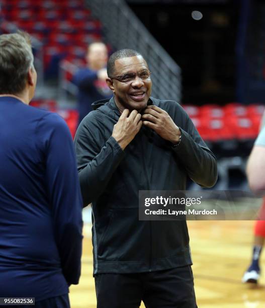 New Orleans Pelicans after practice preparing for Game Four of the NBA Western Conference Semi-finals against the Golden State Warriors on May 5,...
