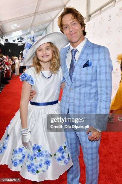 Dannielynn Birkhead and Larry Birkhead attend Kentucky Derby 144 on May 5, 2018 in Louisville, Kentucky.