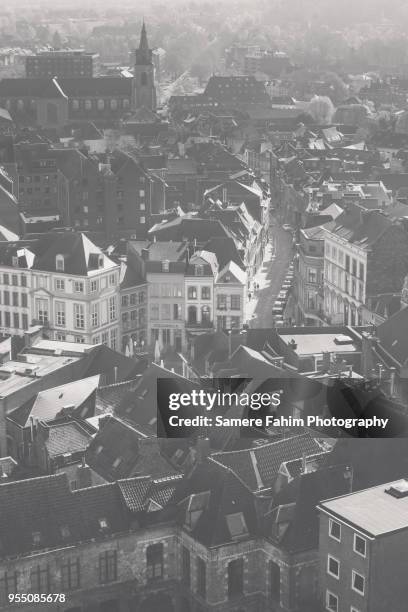 aerial view of mons city - samere fahim fotografías e imágenes de stock