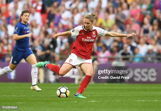 Vivianne Miedema of Arsenal during the match between Arsenal Women and Chelsea Ladies at Wembley Stadium on May 5, 2018 in London, England.