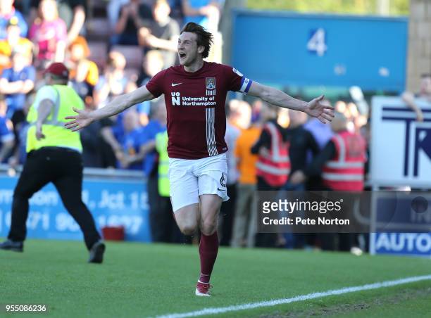 Ash Taylor of Northampton Town celebrates after scoring his sides second goal during the Sky Bet League One match between Northampton Town and Olham...