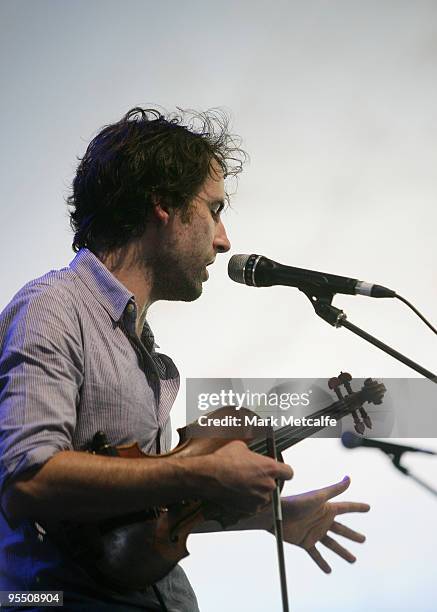 Andrew Bird performs on stage on day three of The Falls Festival 2009 held in Otway rainforest on December 31, 2009 in Lorne, Australia.
