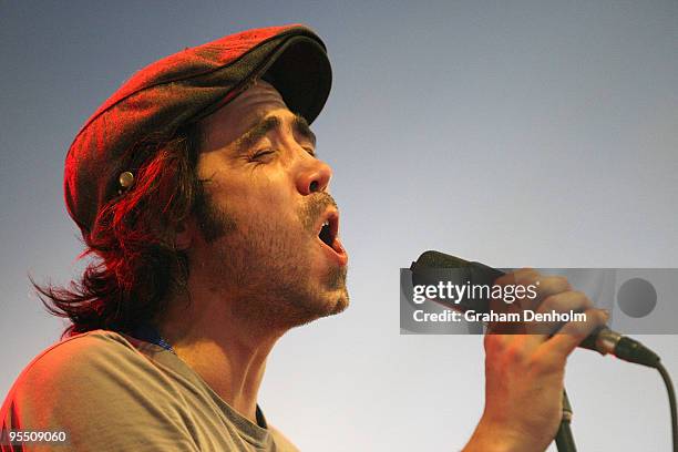 Patrick Watson performs on day three of The Falls Festival 2009 held in Otway rainforest on December 31, 2009 in Lorne, Australia.