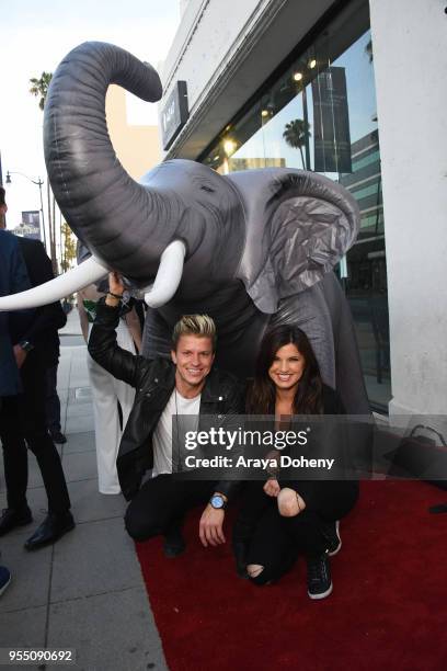 Joonas Kent and Rachele Brooke Smith attend the Love & Bananas: An Elephant Story Los Angeles premiere at Laemmle Music Hall on May 4, 2018 in...