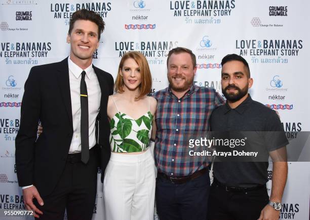 Ashley Bell and Producer Ross M. Dinerstein attend the Love & Bananas: An Elephant Story Los Angeles premiere at Laemmle Music Hall on May 4, 2018 in...