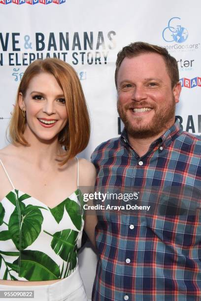 Ashley Bell and Producer Ross M. Dinerstein attend the Love & Bananas: An Elephant Story Los Angeles premiere at Laemmle Music Hall on May 4, 2018 in...