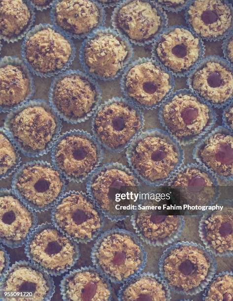 close-up of homemade cookies with peanut - samere fahim bildbanksfoton och bilder