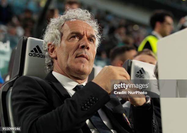 Roberto Donadoni\ during serie A match between Juventus v Bologna, in Turin, on May 5, 2018 .