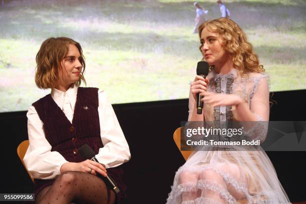 Maya Hawke and Kathryn Newton attend the "Little Women" FYC Reception And Panel Discussion at Linwood Dunn Theater at the Pickford Center for Motion...