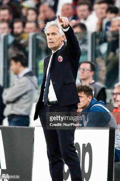 Bologna coach Roberto Donadoni during the Serie A football match n.36 JUVENTUS - BOLOGNA on at the Allianz Stadium in Turin, Italy.