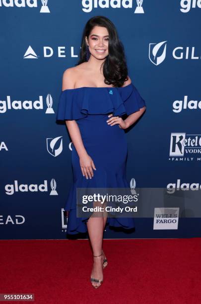 Auli'i Cravalho attends the 29th Annual GLAAD Media Awards at The Hilton Midtown on May 5, 2018 in New York City.