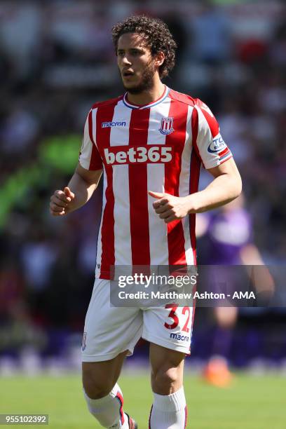 Ramadan Sobhi of Stoke City during the Premier League match between Stoke City and Crystal Palace at Bet365 Stadium on May 5, 2018 in Stoke on Trent,...