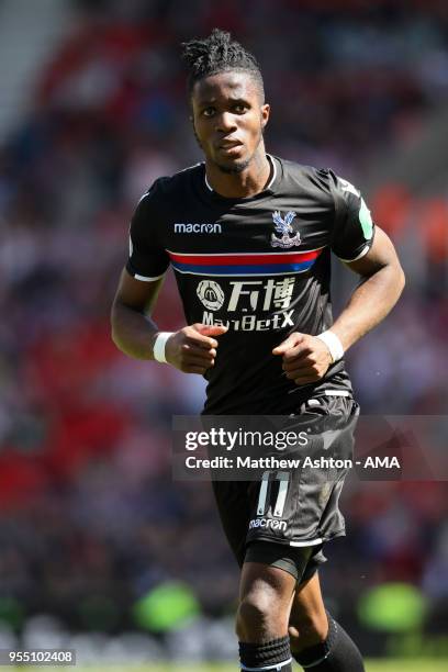 Wilfried Zaha of Crystal Palace during the Premier League match between Stoke City and Crystal Palace at Bet365 Stadium on May 5, 2018 in Stoke on...