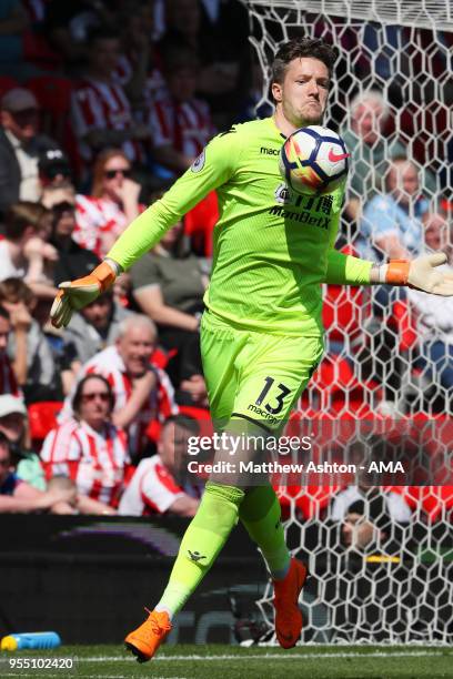 Wayne Hennessey of Crystal Palace during the Premier League match between Stoke City and Crystal Palace at Bet365 Stadium on May 5, 2018 in Stoke on...