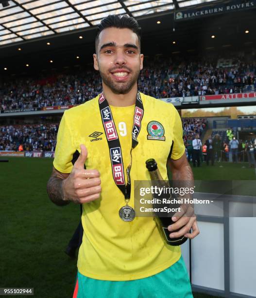 Blackburn Rovers' David Raya celebrates at the end of todays match during the Sky Bet League One match between Blackburn Rovers and Oxford United at...