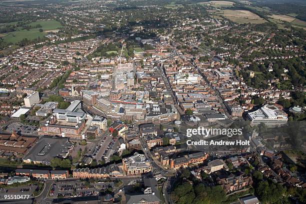 aerial view of guildford city centre - guildford bildbanksfoton och bilder