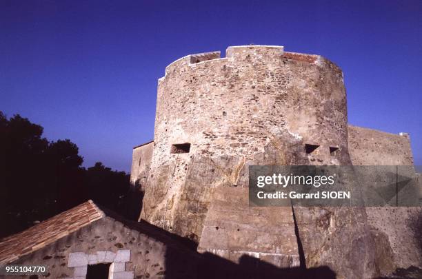 Château Sainte-Agathe sur l'île de Porquerolles, à Hyères, dans le Var, France.