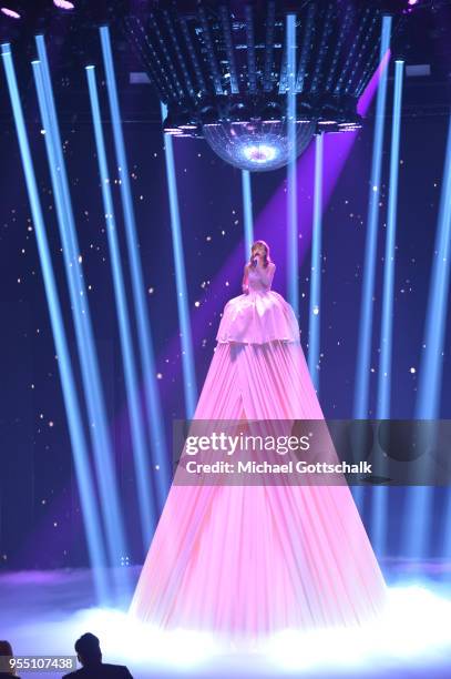 Marie Wegener, winner of the finals of the tv competition 'Deutschland sucht den Superstar' at Coloneum on May 5, 2018 in Cologne, Germany.