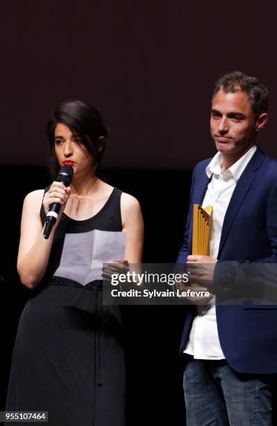 Dana Idisis and Yuval Shafferman accept Grand Jury Prize during the closing ceremony of Series Mania Lille Hauts de France festival on May 5, 2018 in...