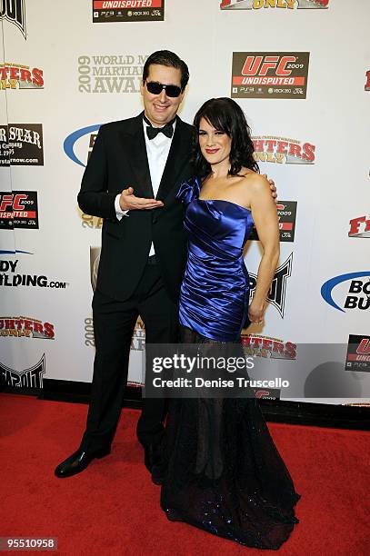 Phil Hellmuth and Tiffany Michelle arrives at the "Fighters Only" World Mixed Martial Arts Awards at Hard Rock Hotel and Casino on December 30, 2009...