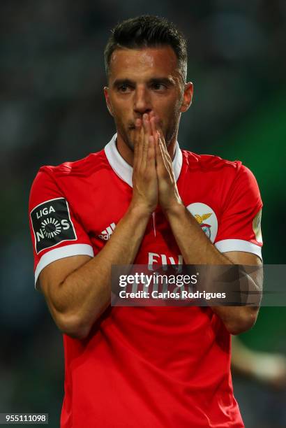 Benfica midfielder Andreas Samaris from Greece during the Portuguese Primeira Liga match between Sporting CP and SL Benfica at Estadio Jose Alvalade...