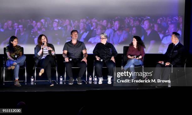 Outfest Director of Programming Lucy Mukerjee, NewFilmmakers Los Angeles Programming Director Bojana Sandic, SBIFF Programming Director Michael...
