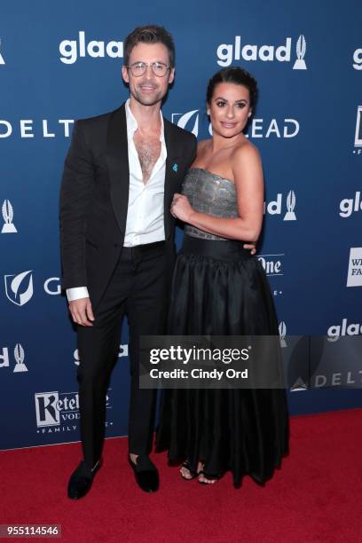 Brad Goreski and Lea Michele attend the 29th Annual GLAAD Media Awards at The Hilton Midtown on May 5, 2018 in New York City.