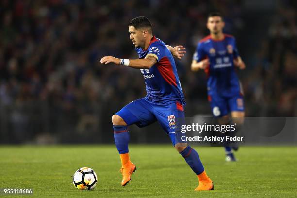 Dimitri Petratos of the Jets in action during the 2018 A-League Grand Final match between the Newcastle Jets and the Melbourne Victory at McDonald...